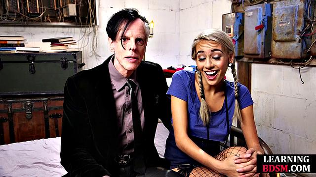 Petite babe pussyfucked by master