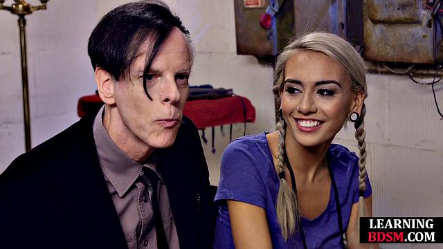 Petite babe pussyfucked by master