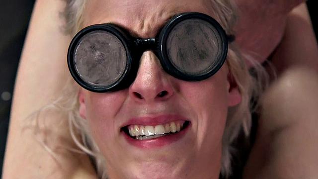 BDSM slut gets feet whipped and pussytoyed to limits of pain