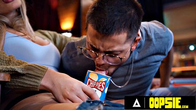 Naughty Jade Venus & Ariel Demure ALMOST CAUGHT Giving FTM Nicky Zeal A Facial In Theater