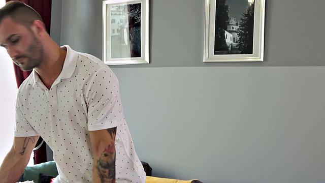 HUNT4K. Black-haired beauty copulates with friend in front of guy