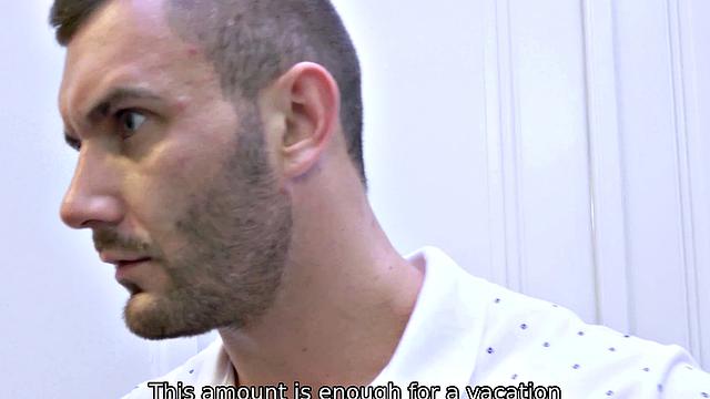 HUNT4K. Black-haired beauty copulates with friend in front of guy