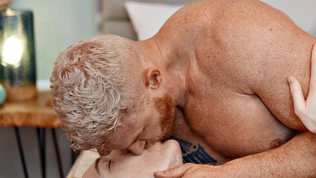 Barebacked gay penetrated by huge cock in tight ass