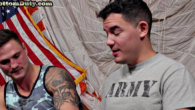 Military barebacked on duty till cum on face