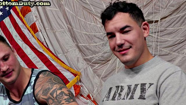 Military barebacked on duty till cum on face