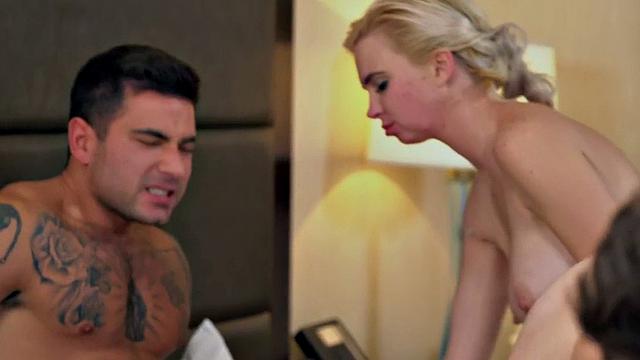 Open couple invites guy to 3some fuck and deepthroat