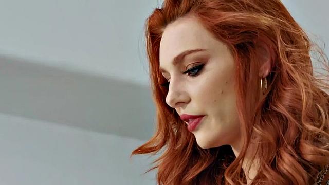 Big-booty redhead secretary passionately riding her boss