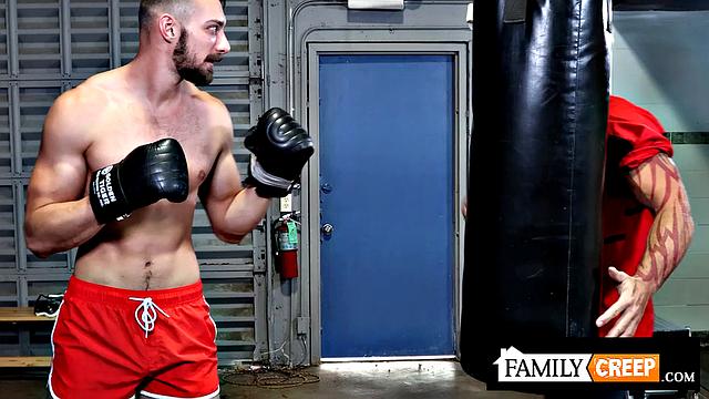 FamilyCreep - Hot Inked Stepdad Barebacks Stepson Hard In His Gym