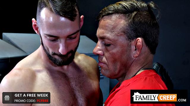FamilyCreep - Hot Inked Stepdad Barebacks Stepson Hard In His Gym