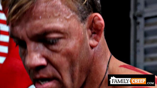 FamilyCreep - Hot Inked Stepdad Barebacks Stepson Hard In His Gym