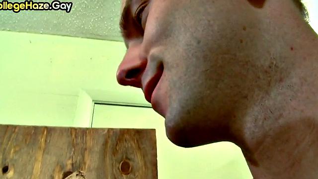 студенту на вписке сначала суют палец в жопу, потом трахают