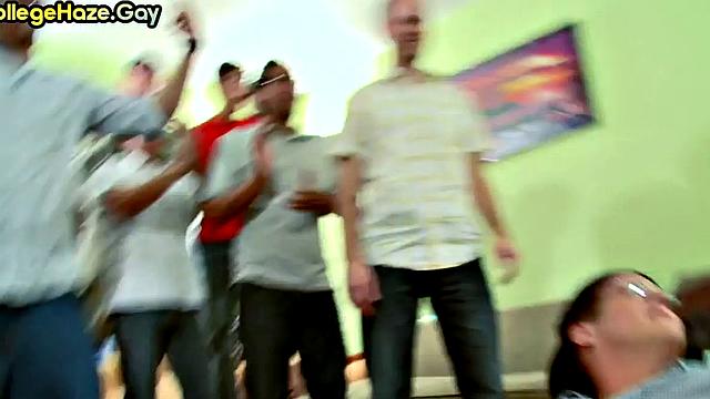 Amateur stud fucked at frat party after assfingering