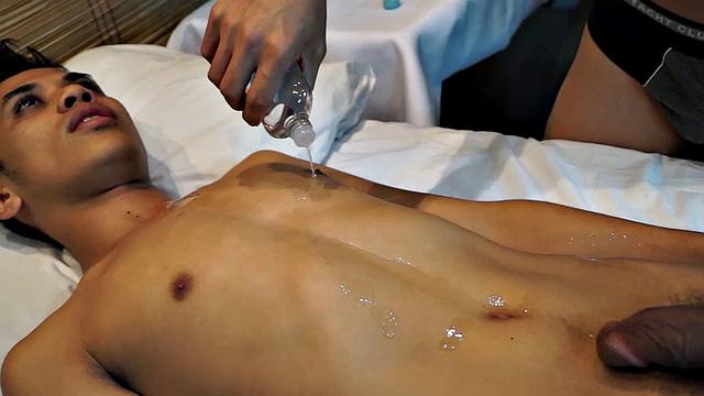 Asian gay tickling fetish boy visits the Erotic Asian Tickling Parlor for a sensual tickling experience. Our tickling masseur uses feathers and wire scalp massaging tool.