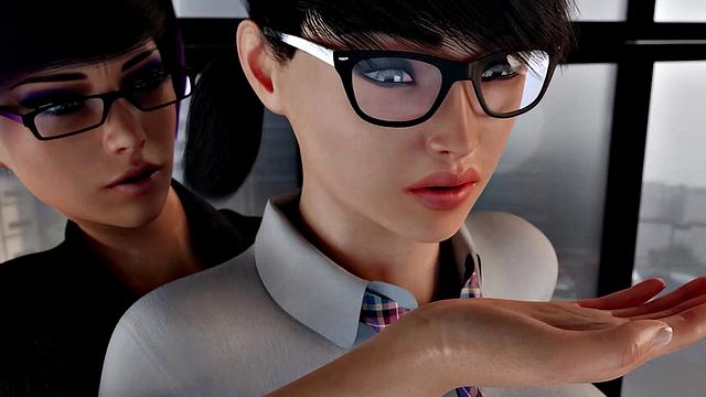 Futa3DX - Corporate Babe Fills Employee's Dirty Mouth With Her Huge Cock