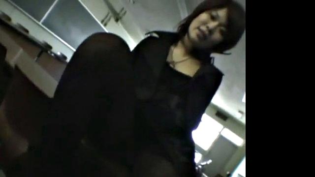 Hot Japanese Blowjob closeup in classroom