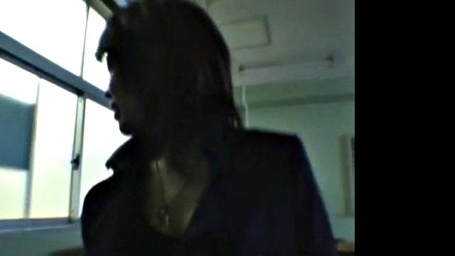 Hot Japanese Blowjob closeup in classroom