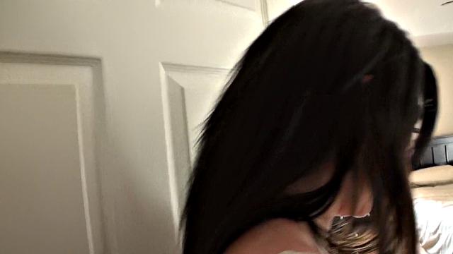 Kody Needs a Ride: A POV blowjob and pussy ride with a bald-headed beauty in a thong