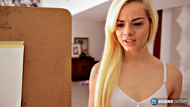 Nude Model Elsa Jean Gets Her Pussy Covered with Cum