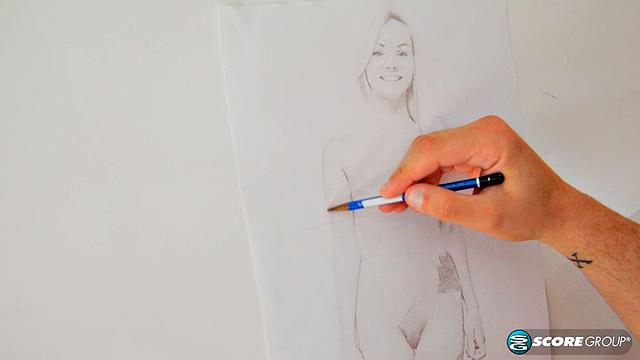 Nude Model Elsa Jean Gets Her Pussy Covered with Cum