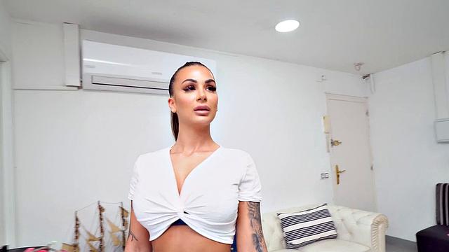 Tattooed bae fucked by big white dick in wet pussy hole