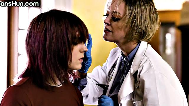 Transgender huns fuck mature busty nurse in 3some