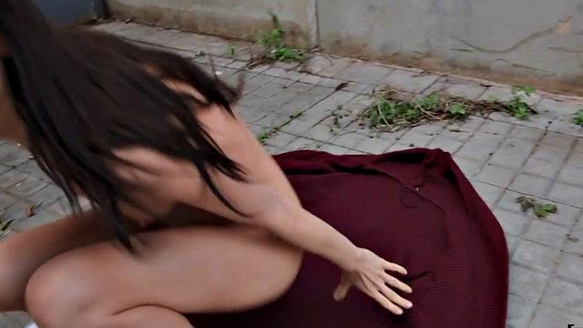 Pulled beauty fucked outdoors after getting picked up