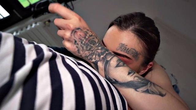 Inked eurobabe banged from behind for cash after blowjob