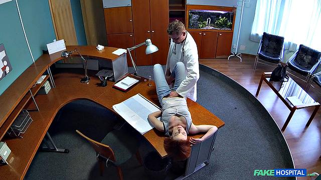 Petite redheads sexual skills makes doctor cum twice