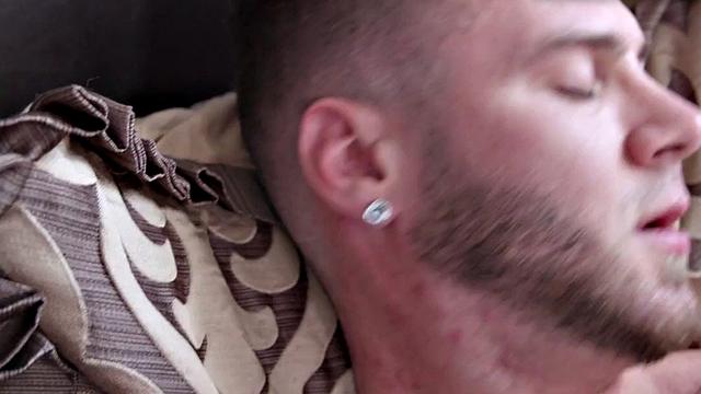 Hairy amateur hunk sprays cum after stroking in solo