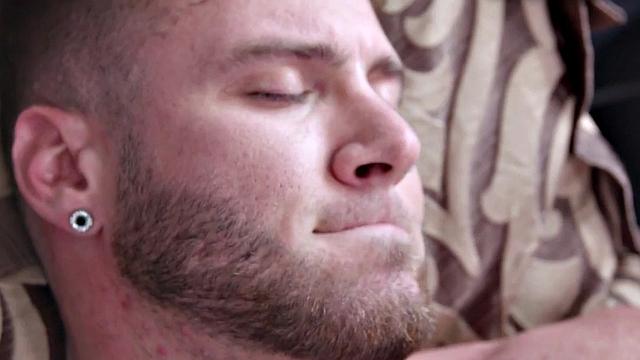 Hairy amateur hunk sprays cum after stroking in solo