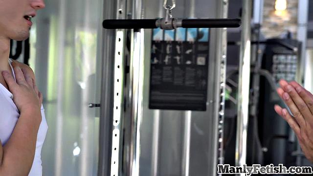 Muscled jock sucking his lover