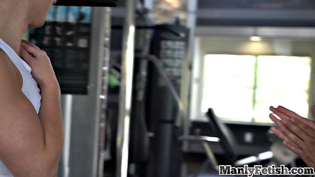 Muscled jock sucking his lover