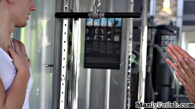 Muscled jock sucking his lover