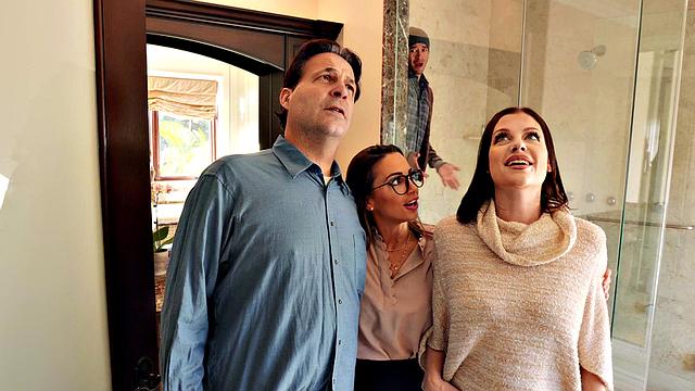 American Brunette with Brown Hair Squats and Takes a Pounding in the Bedroom