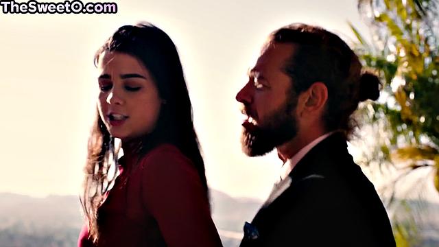 Naughty busty babe gets doggystyled