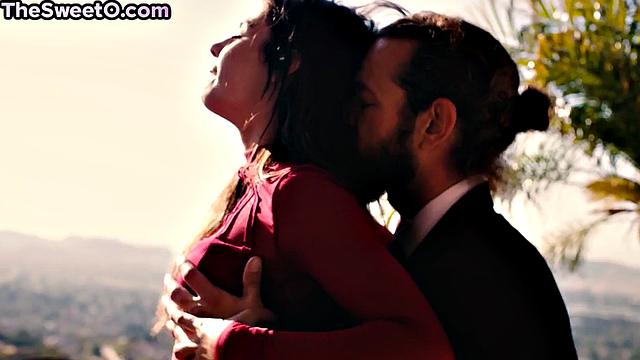 Naughty busty babe gets doggystyled