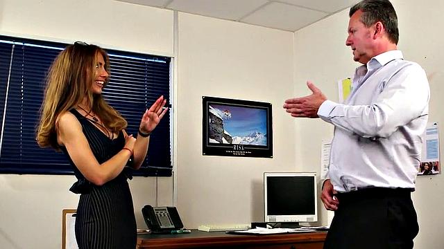 Lingerie voyer watches him masturbate in the office