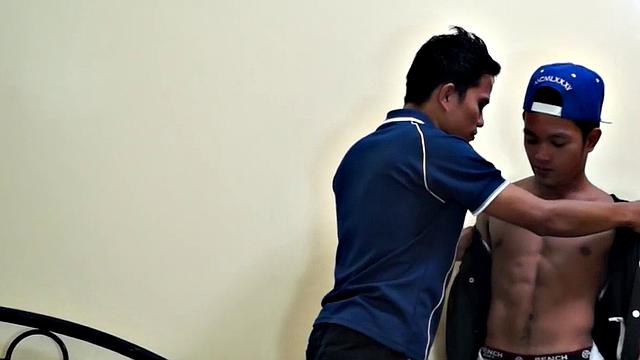 Skinny Asian bottom sucks before bred from behind