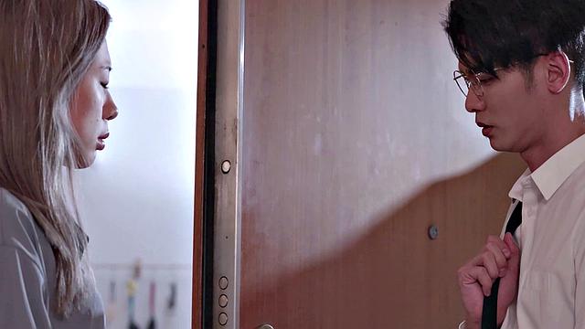 Lin misses work and colleague comes and fucks her