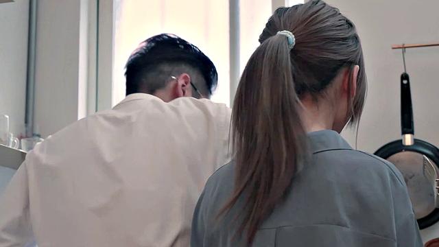 Lin misses work and colleague comes and fucks her