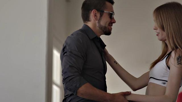 Trans rimmed before cockriding in erotic couple