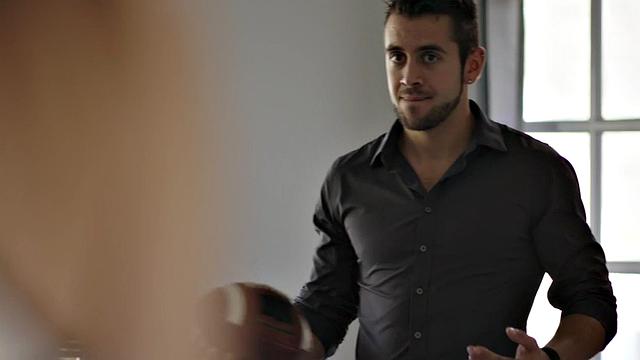 Trans rimmed before cockriding in erotic couple