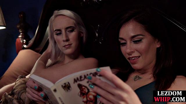 Hardtied chick toyed and fingered in 3some