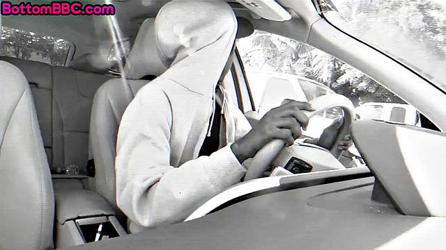 Stranded black thug throatfucked by white guy