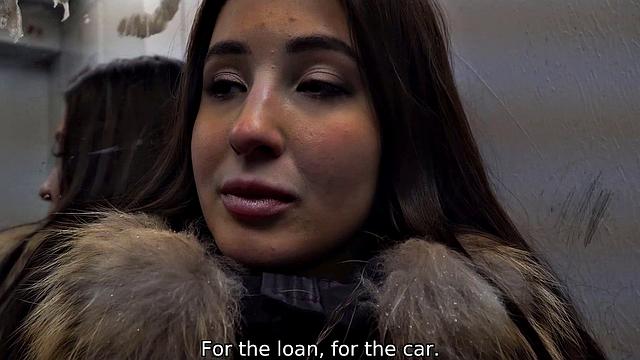 DEBT4k. Hot brunette enjoys unplanned sex with devious debt collector