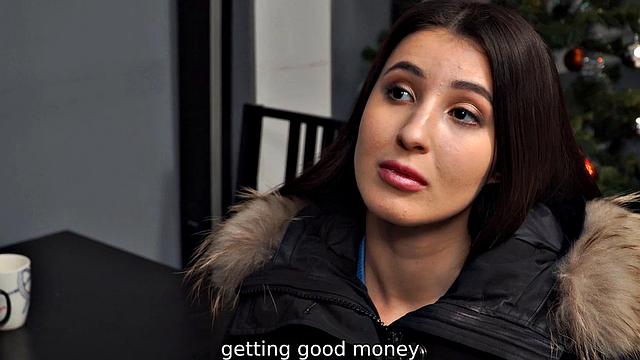 DEBT4k. Hot brunette enjoys unplanned sex with devious debt collector