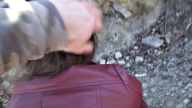 Picked up babe riding stranger outdoor for cash