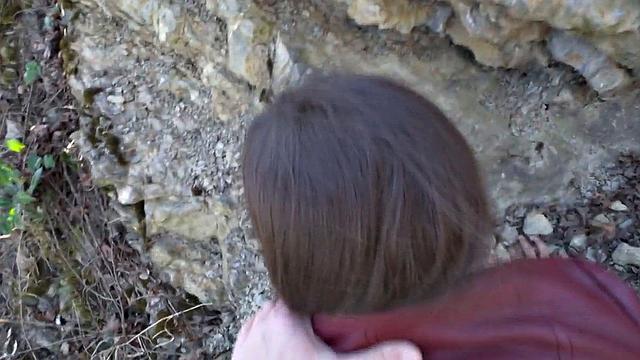 Picked up babe riding stranger outdoor for cash