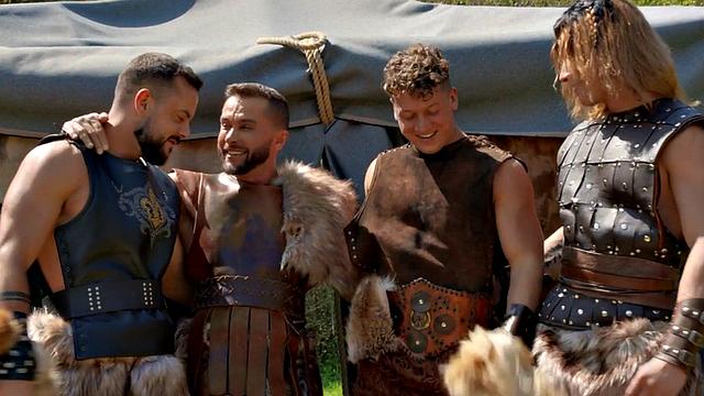 Viking barebacking each other in orgy outsoor