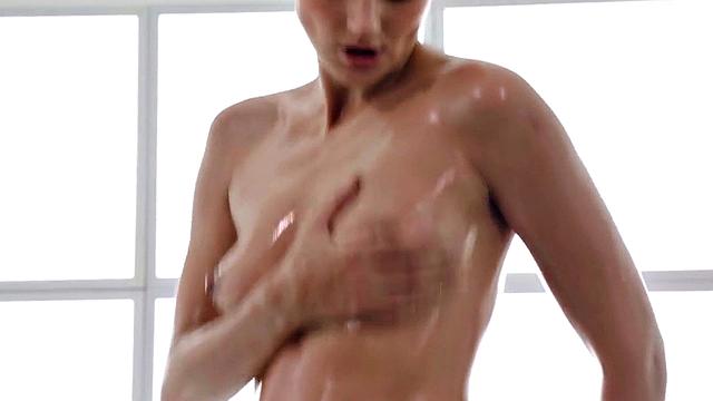 WAM babe gets laid on massage table by personal masseur